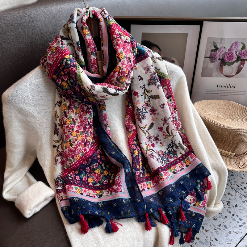 丝巾女春夏季百搭薄款纱巾民族风印花棉麻手感围巾遮阳巾防晒披肩,服饰配件/皮带/帽子/围巾,围巾/丝巾/披肩,淘宝优惠券,粉丝福利购,淘宝优惠卷