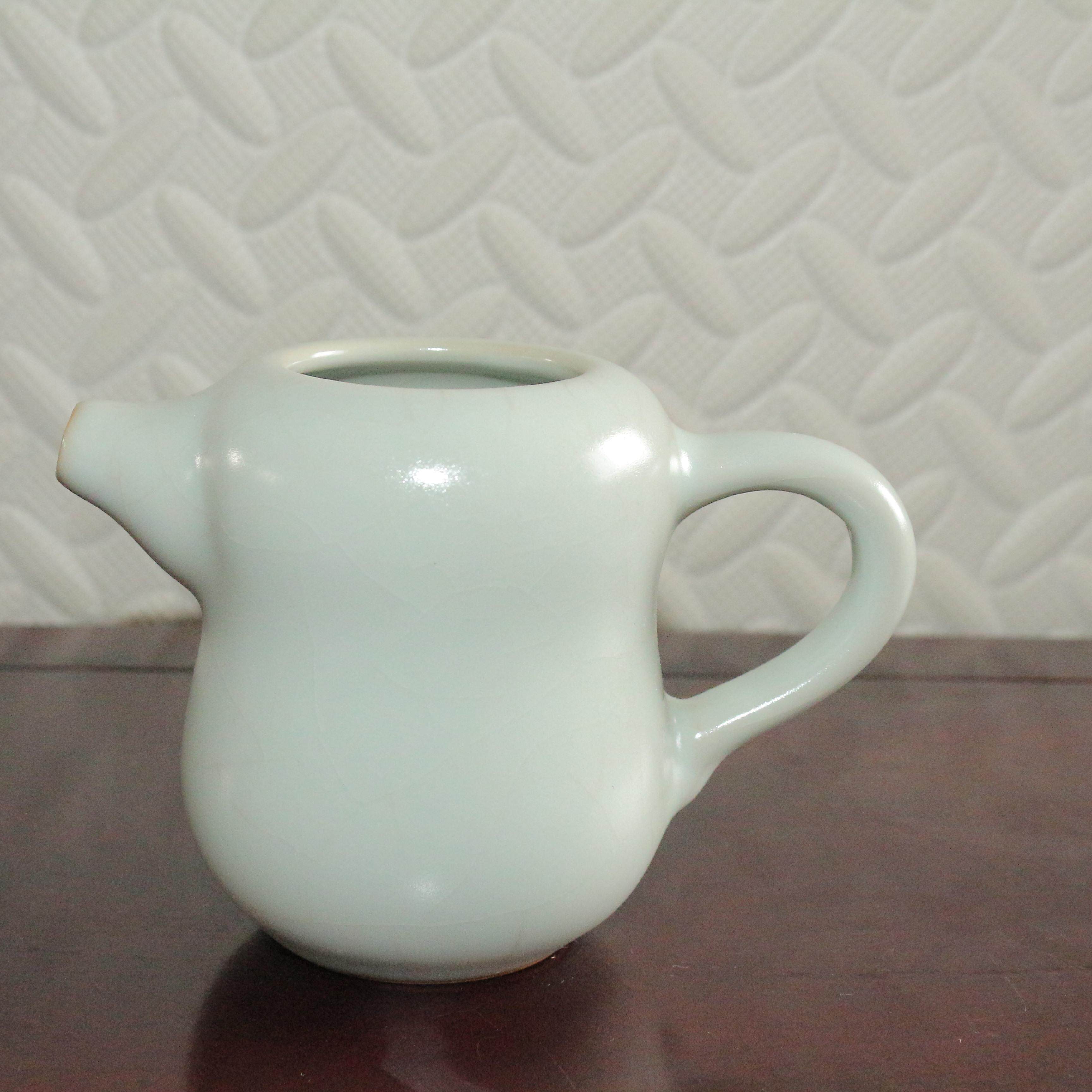 问鼎汝窑鼎峰花生公道杯茶海月白开片汝窑品茶杯（二手）