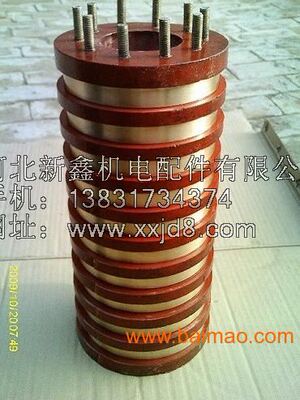 供应十路集电环总成设备用滑环配套碳刷电刷架50*150