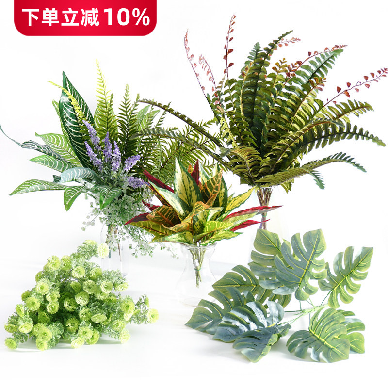 波斯草绿植单束单支假花龟背绿草图片
