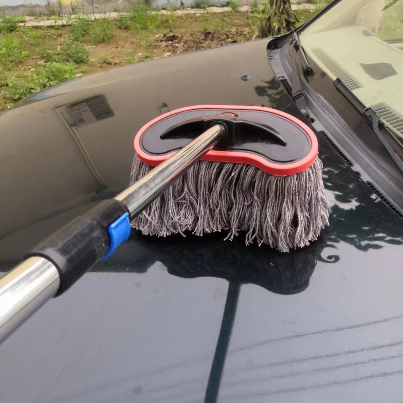 洗车拖把车用洗车刷长柄不锈钢伸缩汽车清洁刷自助加密擦车除尘刷