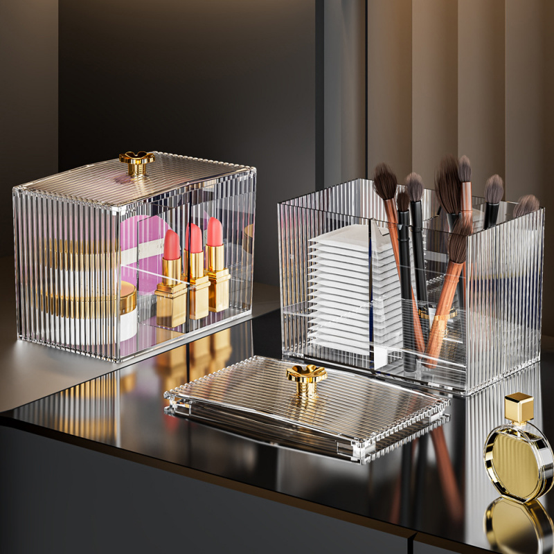 棉签化妆棉收纳盒桌面梳妆台防尘