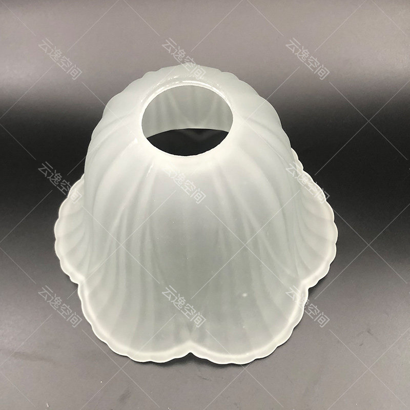 灯罩复古条纹磨砂酸洗花瓣E27高端大气美式法式欧式玻璃灯罩外壳