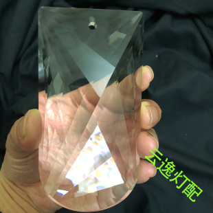 6乘12厘米半圆网纹K9水晶块玻璃轻奢吊灯压型挑选大孔灯罩水晶片