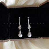 长款 奥地利公主 浪漫法式 珍珠耳坠复古宫廷轻奢耳饰蚊香耳夹耳环