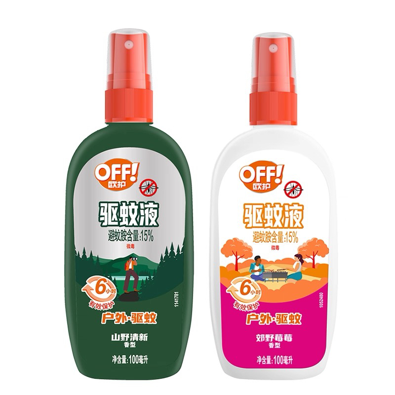 庄臣欧护驱蚊液100ml户外防蚊6小时野外避蚊胺15%