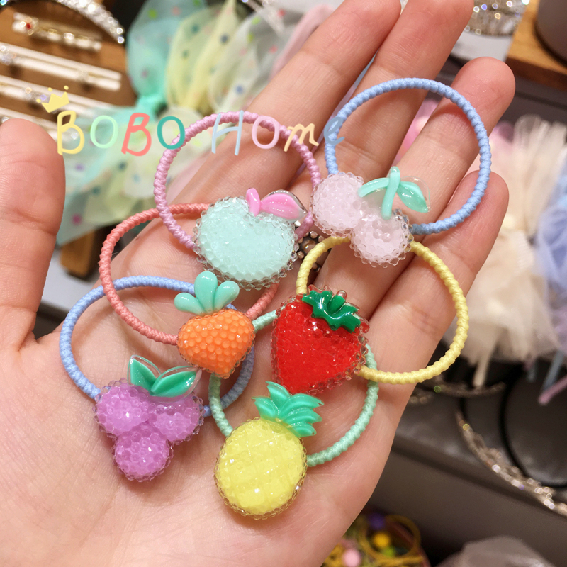 韩国bebe prince儿童发饰糖果水果系小发绳 女童可爱葡萄草莓发圈