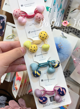 韩国进口palmtree儿童发饰可爱皮筋发圈气质百搭马尾头扎绳女发绳