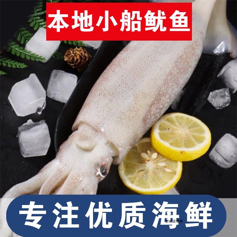 大连当地小船新鲜冷冻大鱿鱼整条铁板麻辣海鲜火锅烧烤食材包邮