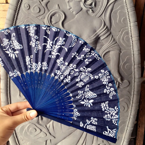 乌镇蓝印花布旅游纪念品工艺折扇