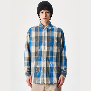 BOW WOW FLANNEL 破坏不规则 Keiji SHIRTS做旧水系衬衫 Kaneko