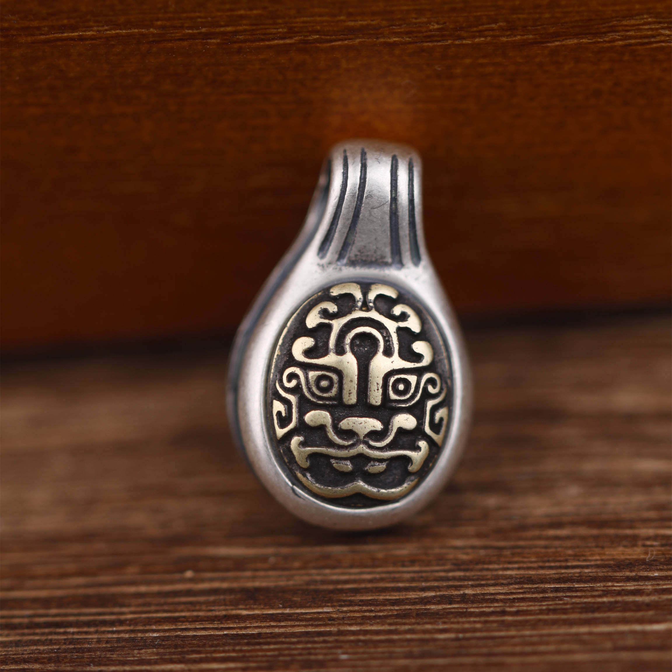 S925纯银文玩三通配饰貔貅卡子星月金刚金刚椰蒂菩提1颗文玩配饰