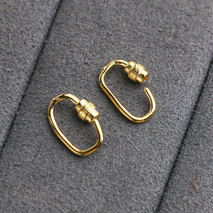 S925银 扣头银镀金古法金diy 吊坠挂件饰品配件