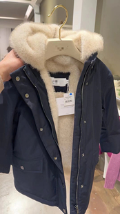 24秋冬新款 儿童蓝绿色貂毛绒羽绒服 男女童厚款外套 中长款 大童