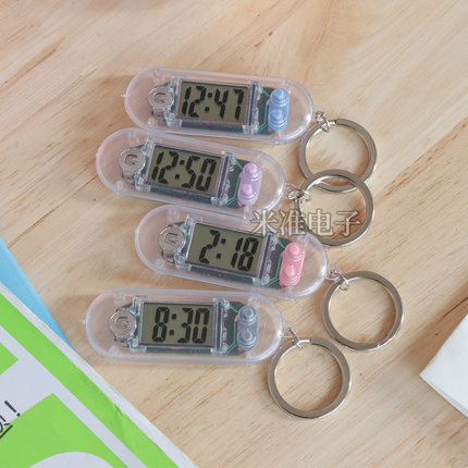 创意透明学生电子表挂表便携桌面静音时间椭圆形考试迷你电子手表
