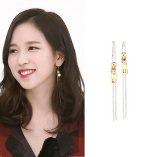 特价现货YoungWon正品迪丽热巴TWICE名井南MINA同款不对称耳环925