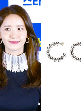 特价现货YoungWon正品少女时代林允儿同款简约合金耳环防敏针金银