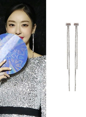 特价现货YoungWon正品韩剧99亿的女人李多喜同款水晶长款耳环防敏