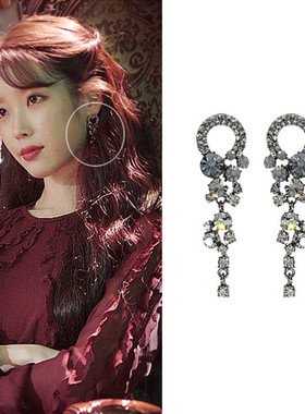 特价YoungWon正品Gfriend李知恩IU韩剧TWICE同款水晶耳环耳夹