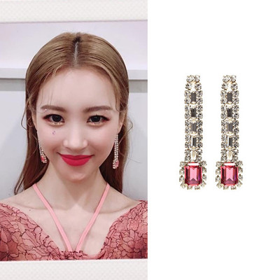 现货耳环YOUNGWON粉水晶