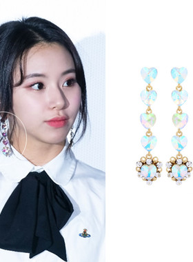 特价现货YoungWon Gfriend TWICE孙彩瑛OHMYGIRL同款水晶耳环925