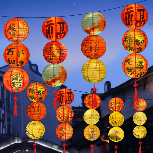 中秋节节日装饰灯笼2025装饰折叠发光灯笼挂件国风花灯商场氛围