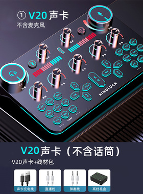 V20直播声卡游戏录音唱歌专用设备台式电脑手机话筒直播全套定制
