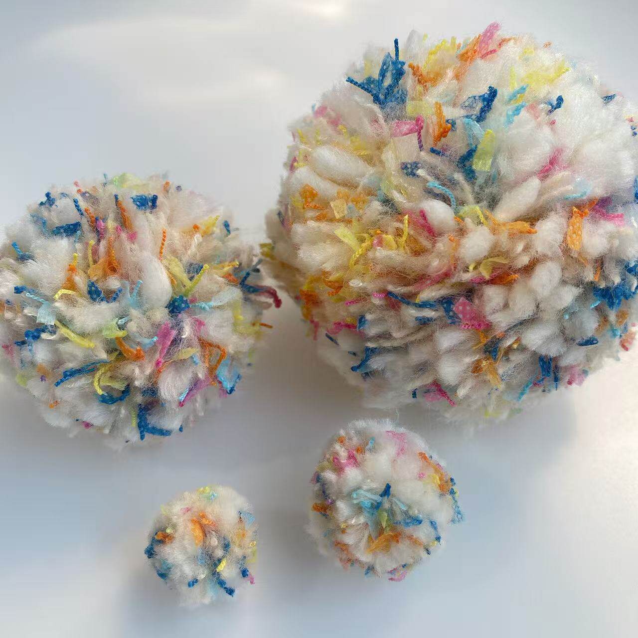 糖果色辅料可爱娃头毛线球饰品包挂配件DIY手工大小手工彩色毛球