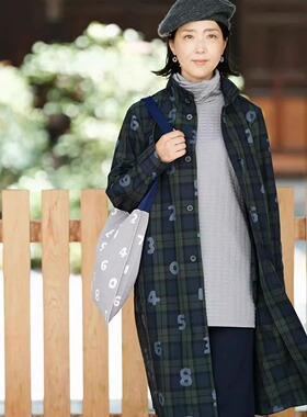 sousou代购Yousou日本京都男女立领修身长外套单排扣尼龙猫头鹰棕