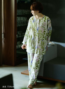 sousou代购Yousou日本京都男女全棉家居服长袖长裤睡衣套装 風薰