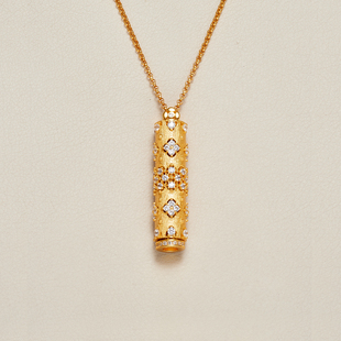 AHCHOO 静奢风S925纯银满镶锆石拉丝仙女项链魔法许愿棒锁骨链女