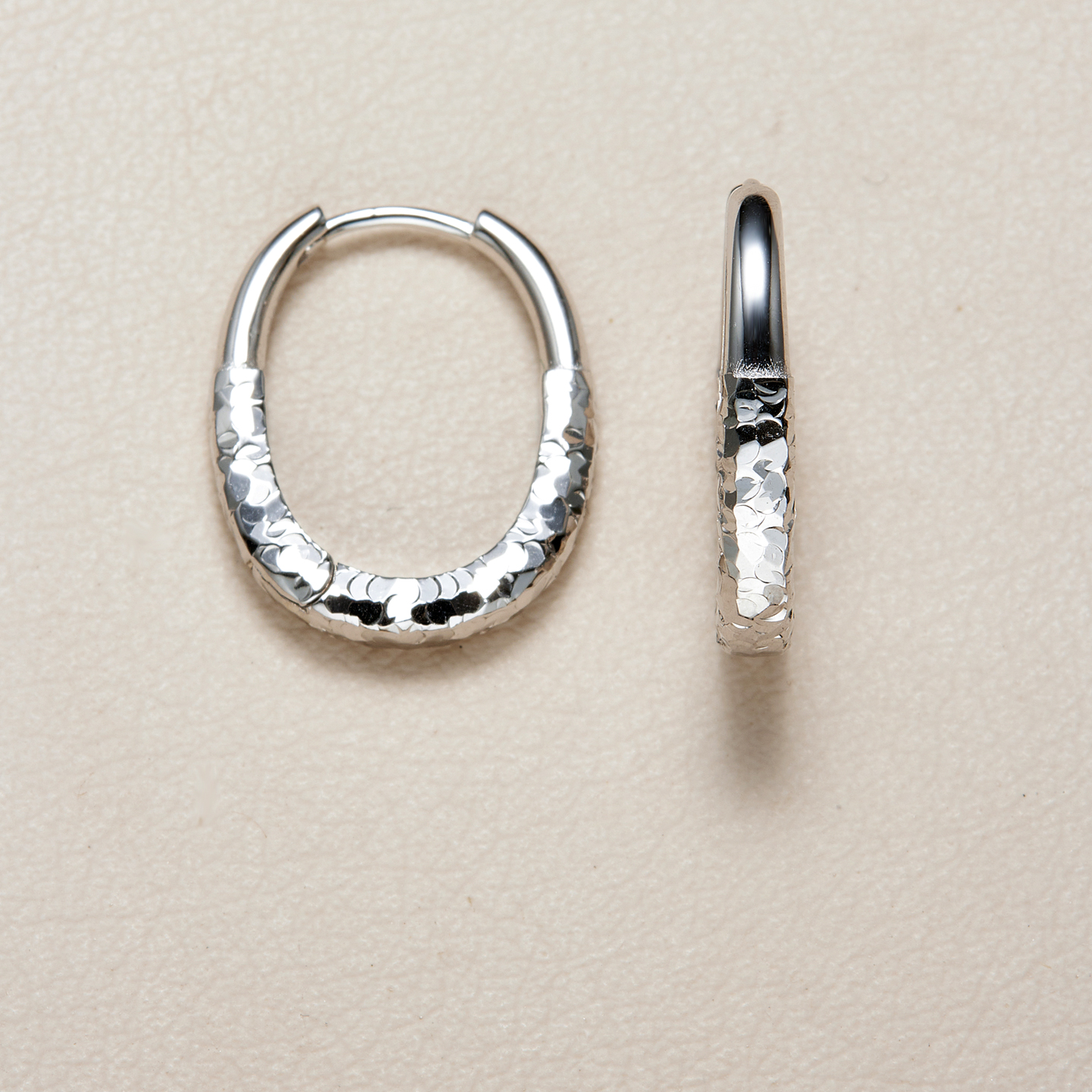 AHCHOO 静奢百搭碎冰冰U型耳环S925纯银高级爆闪耳扣女HOOPS