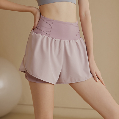 夏季防走光运动短裤侧边口袋开叉假两件健身裤2025新款跑步外穿裤