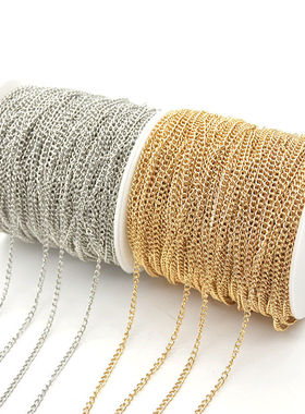 DIY手工饰品配件铁质加密链延长链条尾链古风服饰手链材料3*4mm