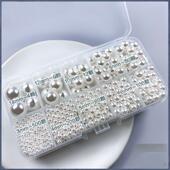 高亮ABS仿珍珠米白纯白色穿孔珍珠饰品材料服装 辅料diy手工配件