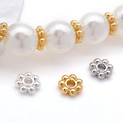 保色18K真金雪花片包金隔片