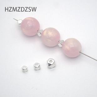 碎银几两厚银菱形珠隔珠转运隔珠材料手工diy手链项链串珠配件