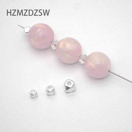 碎银几两厚银菱形珠隔珠转运隔珠材料手工diy手链项链串珠配件