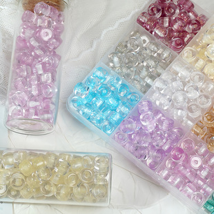 6x8mm糖心敦敦珠细闪灌金桶珠树脂散珠子diy手工制作手串项链配件