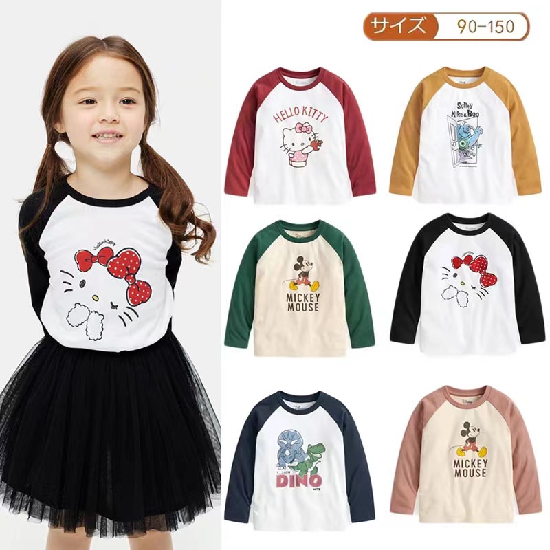 春秋季长袖T恤衫mikihappy卡通