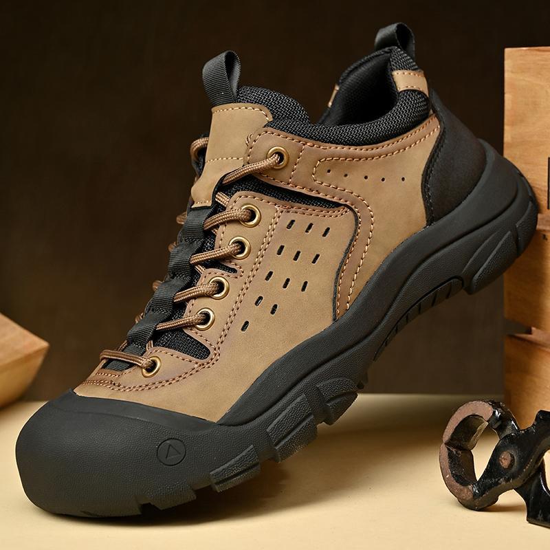 出口外贸男鞋秋季真皮户外旅游徒步登山鞋男士运动休闲厚底工装鞋