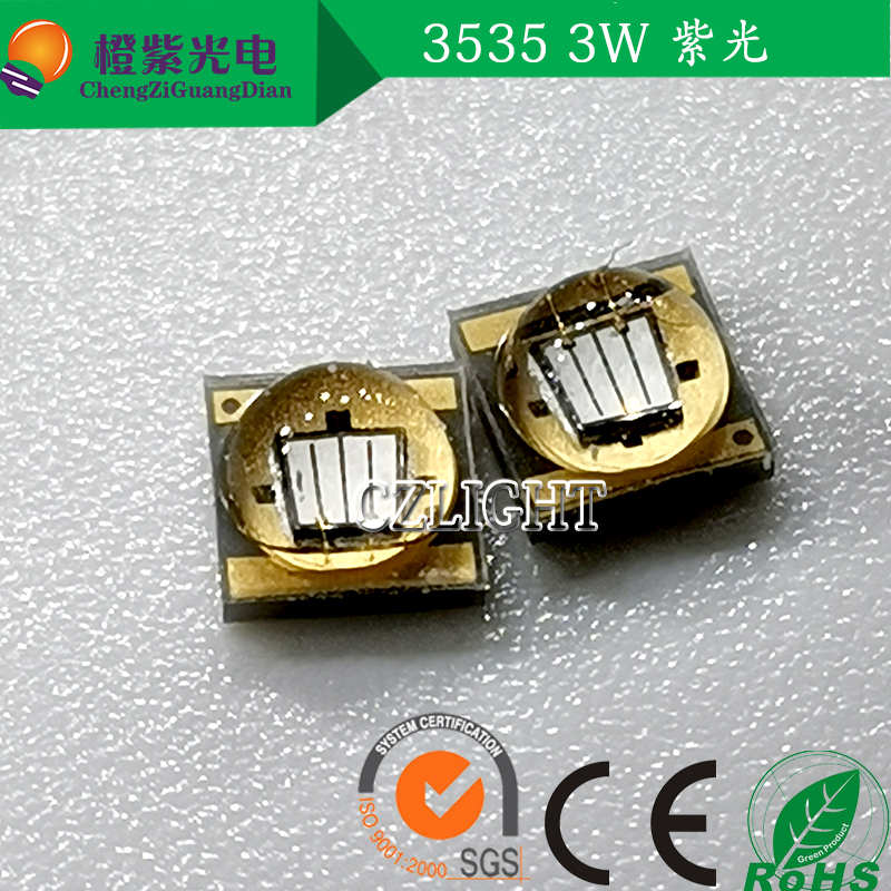 3535 3w 光宏45mil 395-397.5nm 紫外 uv 500mA 3.4-3.6v led灯珠