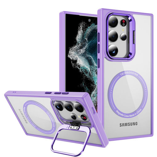 适用samsung三星glaxy+s25ultra电话s24EF保护套s25plus手机壳s24+磁吸无线充电支架一体新款5G防震
