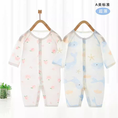 薄款宝宝空调服纯棉婴儿连体衣