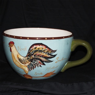 【特惠】夏洛克家居 陶瓷手绘 法式公鸡咖啡杯造型大花盆