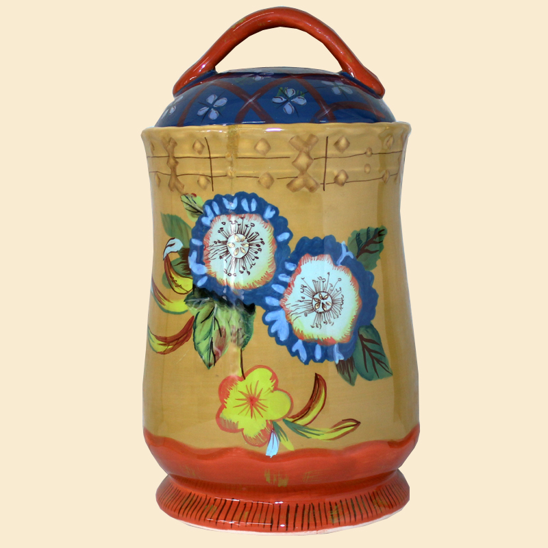 美国兰花格纹储物罐