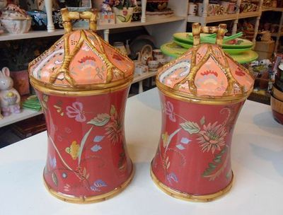 夏洛克出口家居 陶瓷手绘 Tracy Poter 百花孔雀系列密封罐