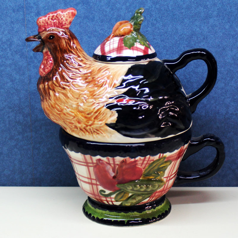 欧美tracy浮雕大公鸡咖啡壶