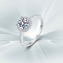 DR莫桑石钻戒女纯银1克拉豪华婚戒求婚结婚戒指生日礼物送女朋友