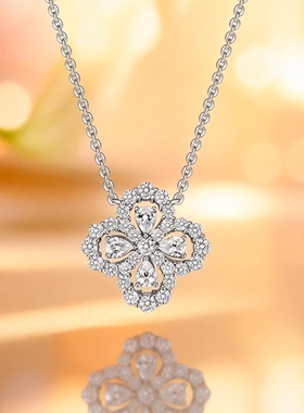 DR四叶草项链999纯银女轻奢新款设计高级感锁骨链新年礼物送女友